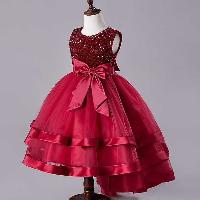 Dress Kids Festival Girls' Sleeveless Sequin Party Wedding