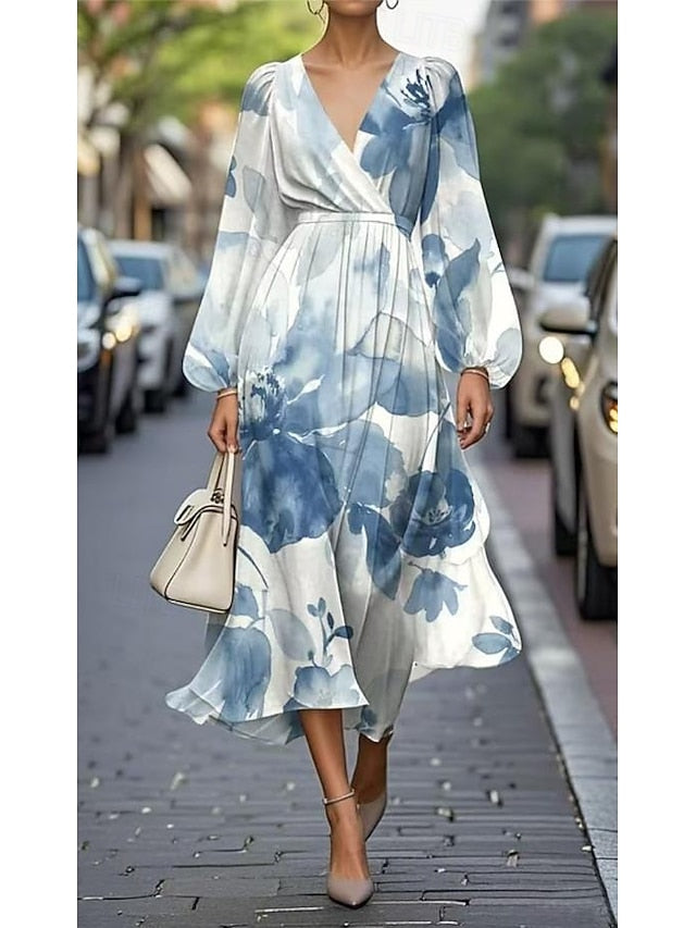 Women's Maxi Dress Pleated Dress Work Dresses Fit And Flare