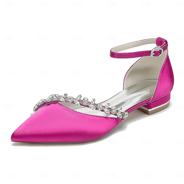 Toe Flats – White Elegant Women's Satin Pointed Wedding