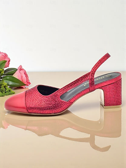 Clutch Set Women's Gold Heel Block Sandals and Matching -
