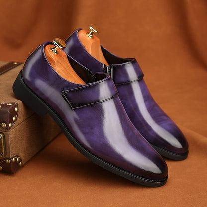 Leather Brown Men's Slip-On Shoes Dress Business Loafers