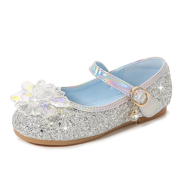 Princess Shoes Leather Girls' Flats Portable Walking PU