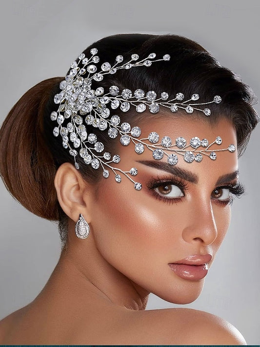 – Rhinestone Crystal Hair Bridal Accessory Flower and Elegant