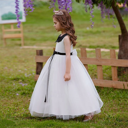 Girls' Party Kids Performance Color Dress Block Sleeveless