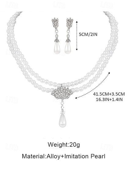 Double-Layer Pearl Necklace Bridal – Elegant Jewelry Set