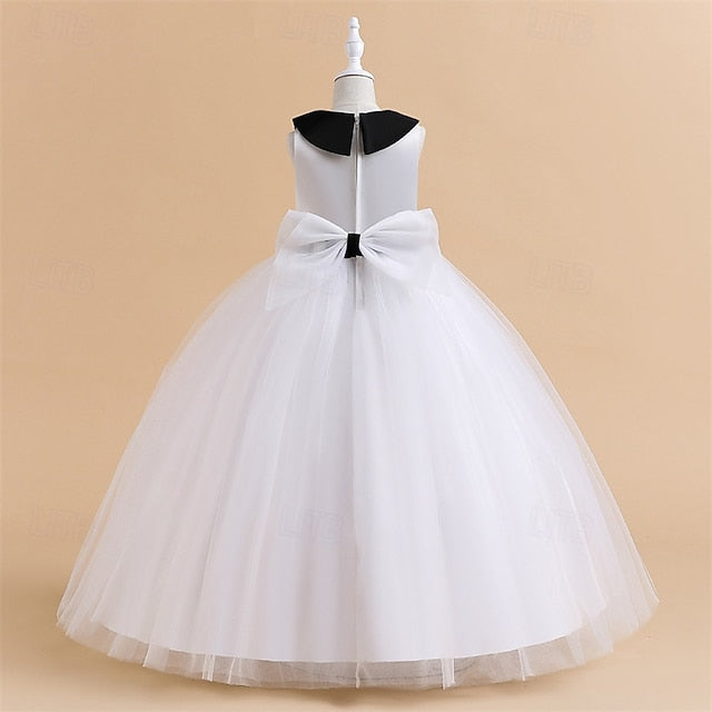 Girls' Party Kids Performance Color Dress Block Sleeveless