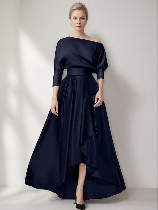 Elegant Evening Wedding Asymmetrical Dress A-Line Gown Formal