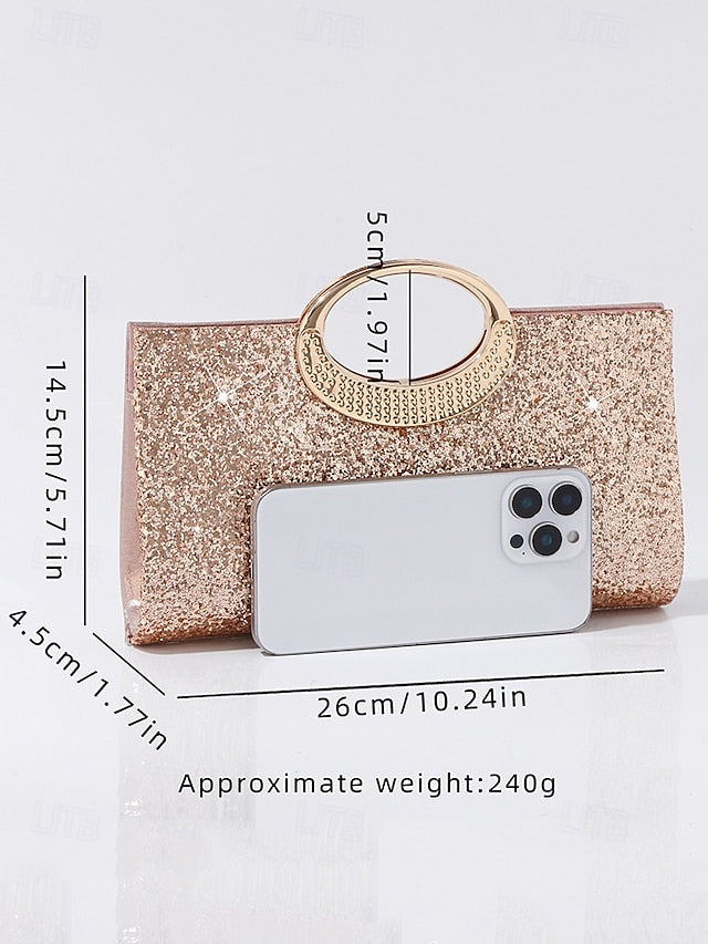Glitter with Women's Silver Clutch Bag Evening Gold