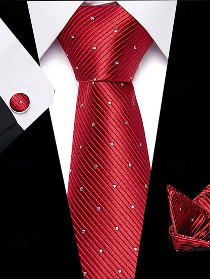 Pocket Purple Tie Men's – Square and Checkered Set Silk