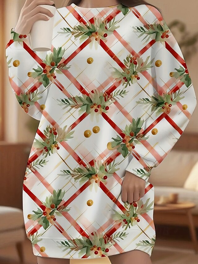 Women's Mini Dress Christmas Dress Hoodie Dress T Shirt