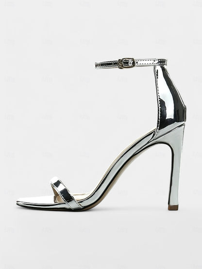 Strap Sandals Open-Toe Ankle Elegant Stiletto for - Women Black