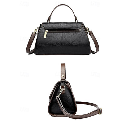 Floral – Faux Vintage Engraved Handbag Leather Women's
