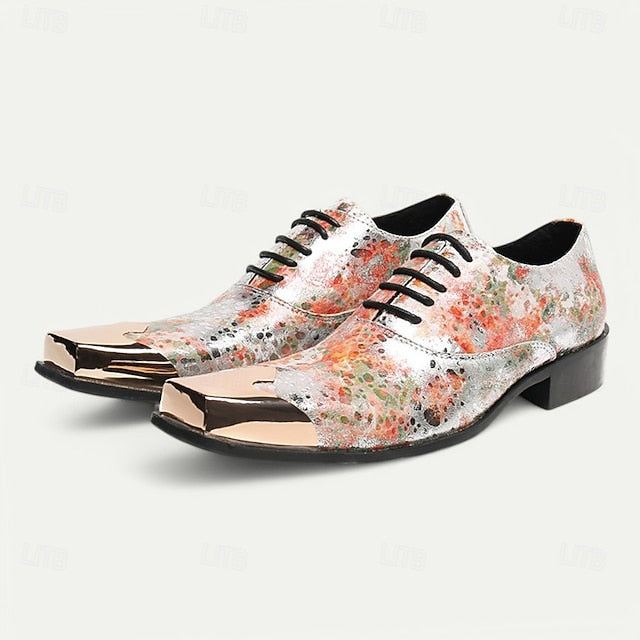 Printed Oxford – Men's Shoes Floral Patent Leather