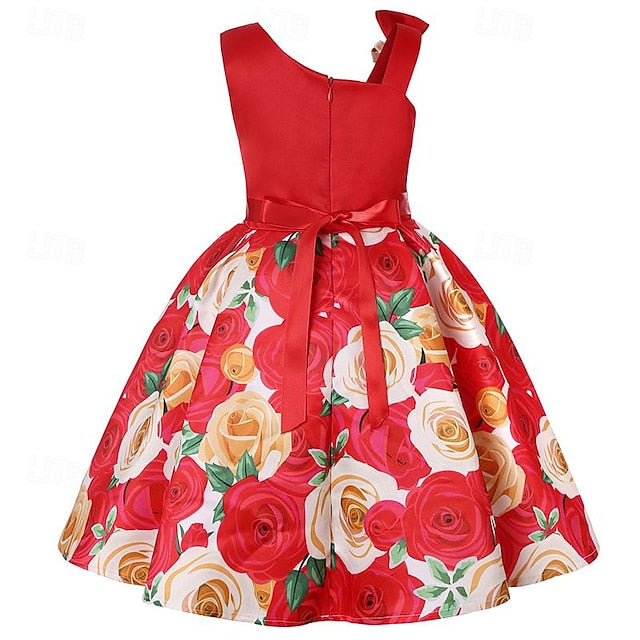 Party 3D Summer Sleeveless Flower Easter Dress Girls'