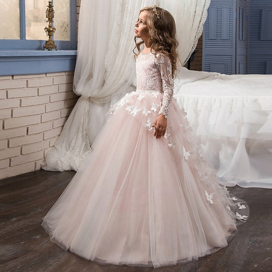 Color Solid Girls' Communion Kids First Dress Party
