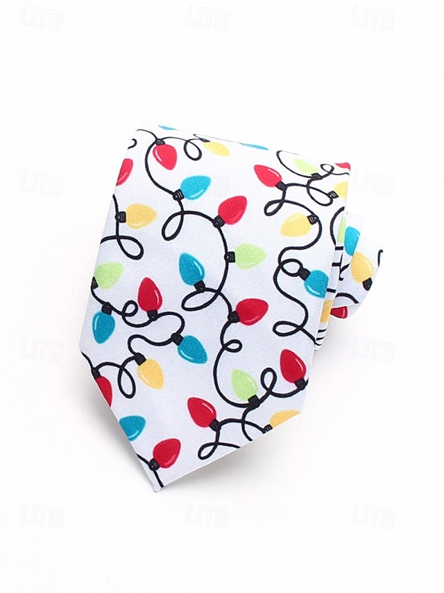 Fun Men's Polyester Tie and Tree Santa Christmas – Silk