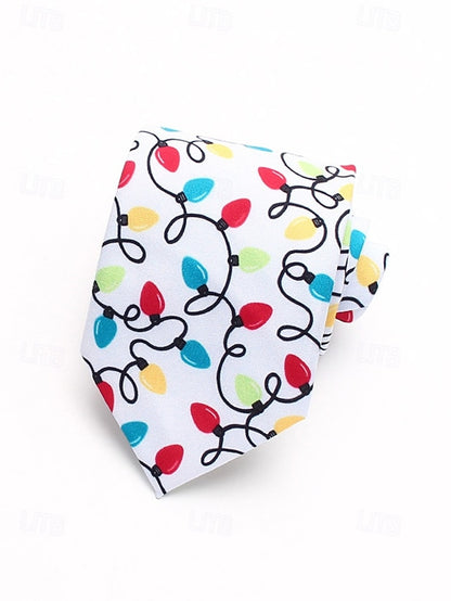 Fun Men's Polyester Tie and Tree Santa Christmas – Silk