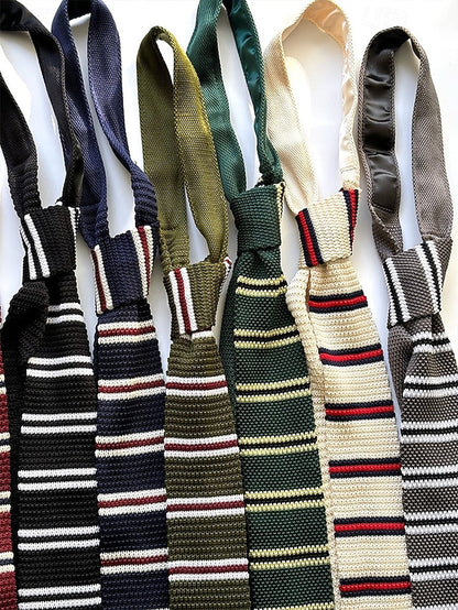 - Neck Men's Stripe Stylish Knit Christmas Tie Woven