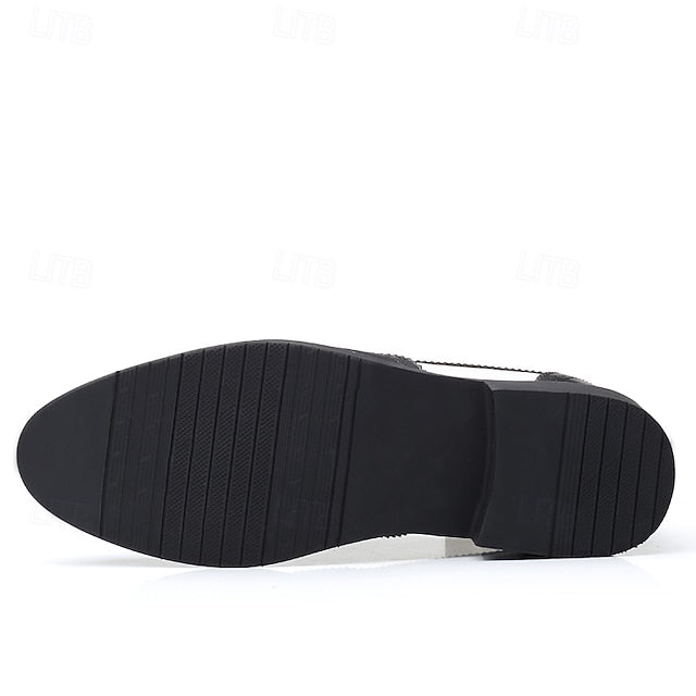 Dress Oxford Shoes with Black and White Men's Brogue