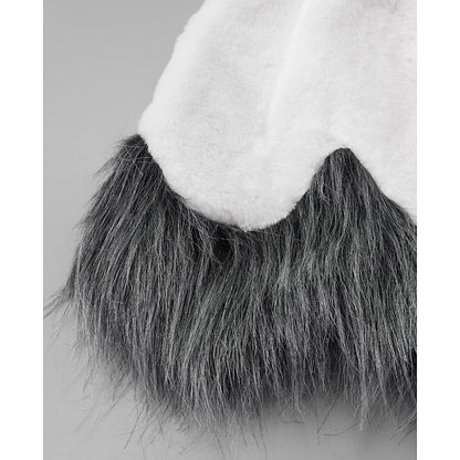 Coat Jacket White Faux Women's Fur Long Black Sherpa