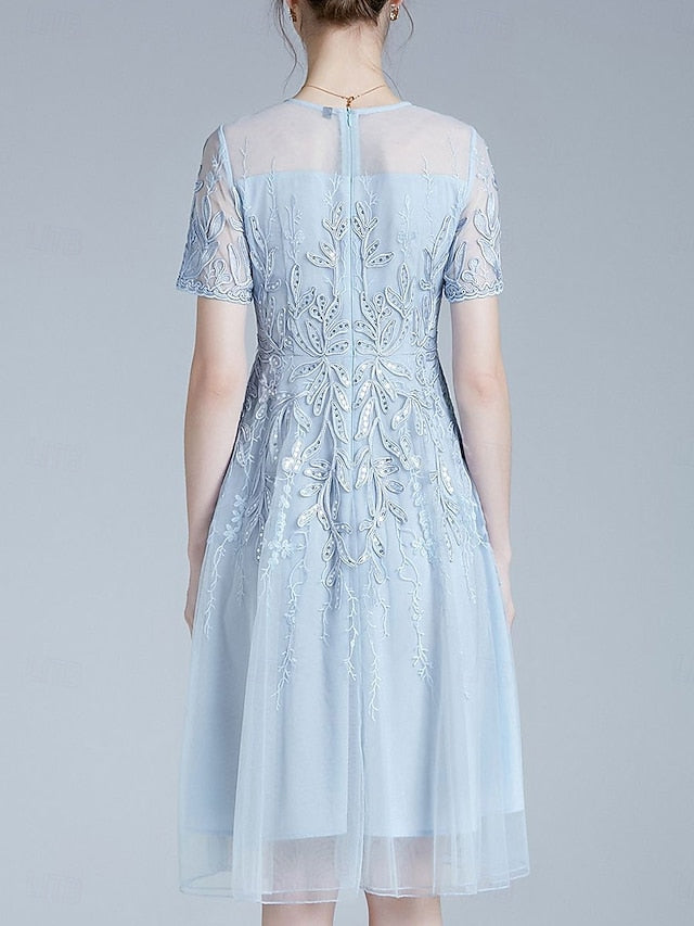 Crew of A-Line the Neck Mother Dress Bride Elegant Knee