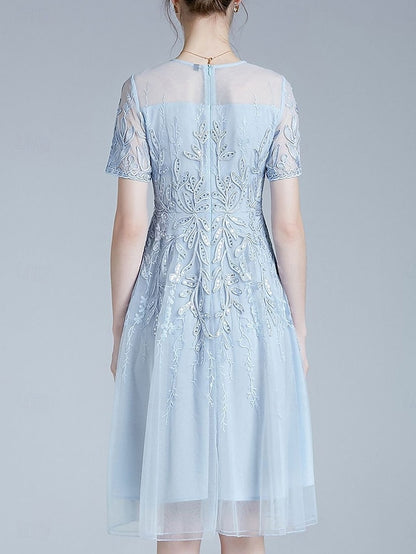 Crew of A-Line the Neck Mother Dress Bride Elegant Knee