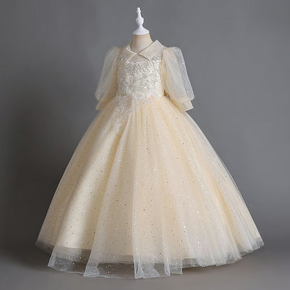 Girls' Color Dress Kids Flower Girl Half Solid Party