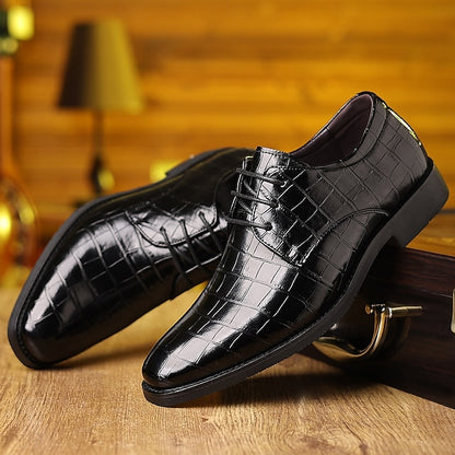 Faux Green Shoes Men's Leather Print – Oxford Crocodile