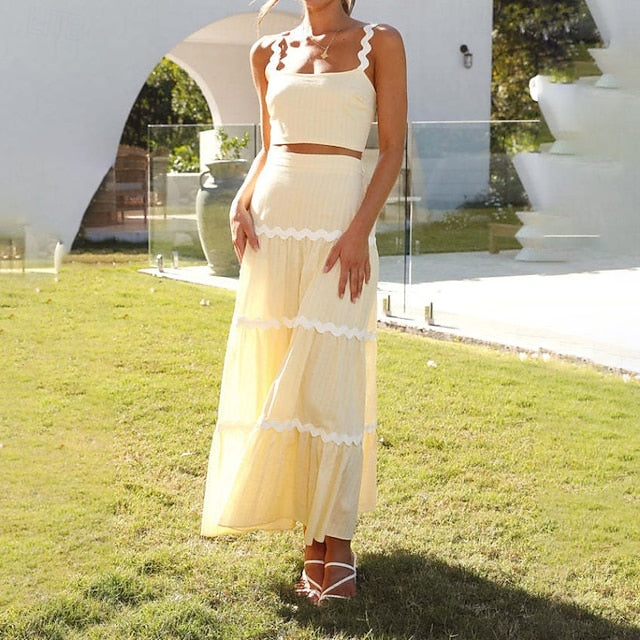 Women's Midi Dress White Dress Graduation Dress Two Piece