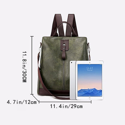 Wandelbarer Rucksack Kunstleder Karamell Geldbörse Damen