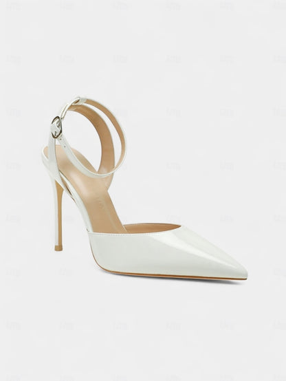 Stiletto Heels - Slingback Patent Nude Leather Women's