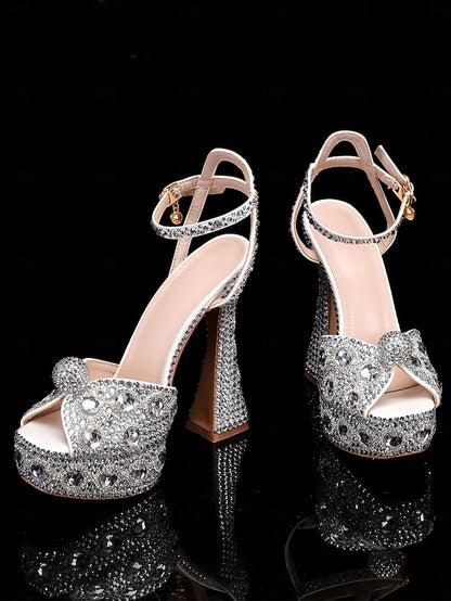 Women's Crystal-Embellished with Platform Sandals Glamorous