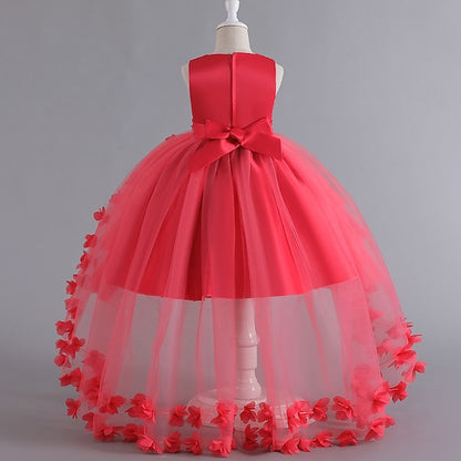 Party Dress Sleeveless Girls' Color Toddler Solid