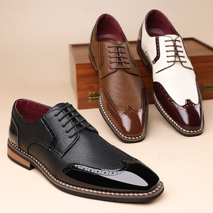 Faux Leather Shoes and White Oxford Wingtip Burgundy Men's