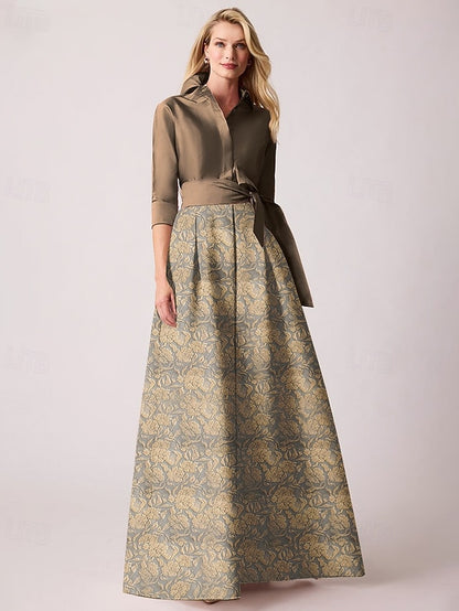 Jacquard Brocade Dresses A-Line Dress Floral Cocktail Elegant