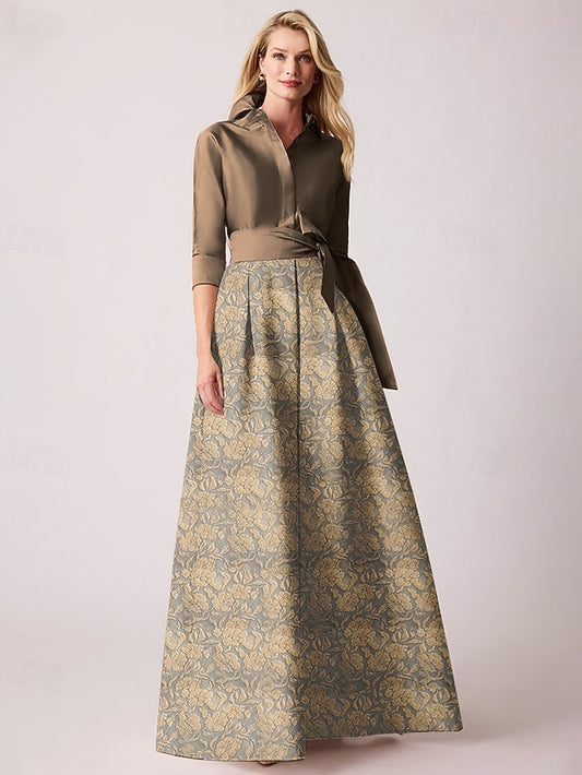 Jacquard Brocade Dresses A-Line Dress Floral Cocktail Elegant