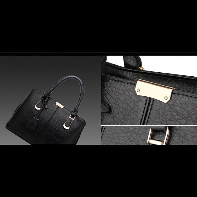 Elegant Faux Leather Structured Handbag – Green Women's