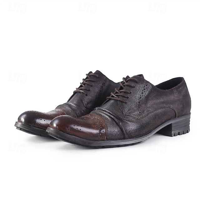 Leather Genuine Brogue Oxford Shoes Men's – Vintage
