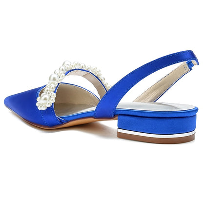 with Pearl White Elegant Satin Women's Shoes Dress