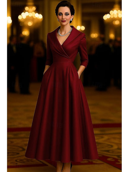 the Portrait Bride A-Line of Dress Vintage Mother Elegant Collar