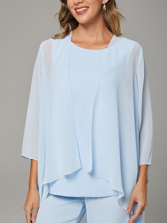 Jumpsuit Pantsuit Floor Length Mother of the Bride Dress