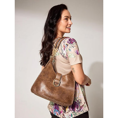 Hobo Bag mit Kette - Lederriemen Vintage Damen Groß