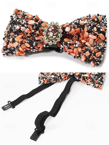 Tie Strap – Men's Bow Gemstone Luxury with Adjustable