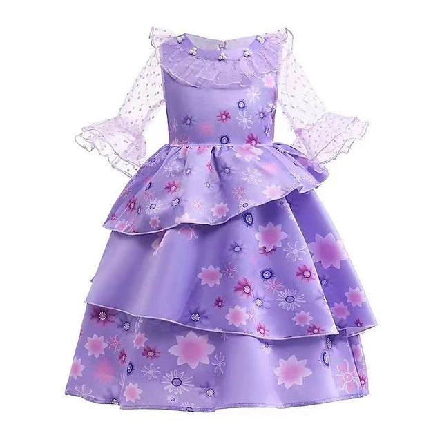 Flower Madrigal Dress Encanto Fairytale Isabela Girl Princess