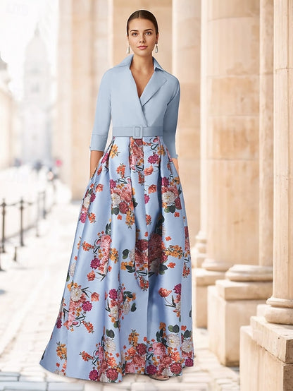 Formal Length Evening Dress A-Line Wedding Elegant Gown Floor