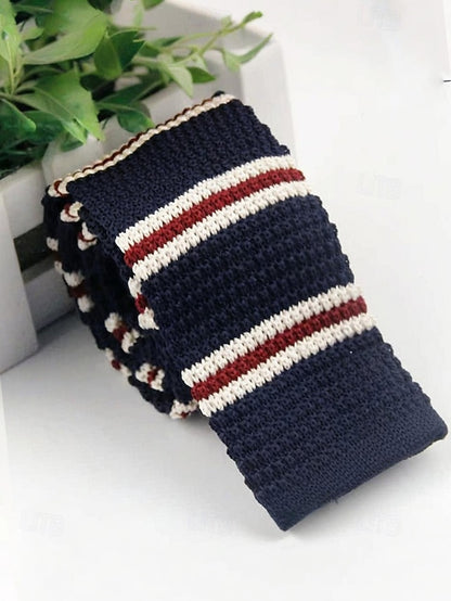 - Neck Men's Stripe Stylish Knit Christmas Tie Woven