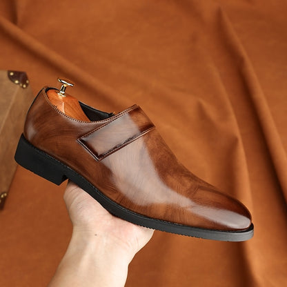 Leather Brown Men's Slip-On Shoes Dress Business Loafers