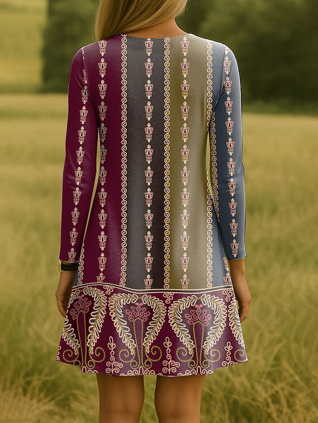 Women's Knee Length Dress Knit Dress Casual Dress T Shirt