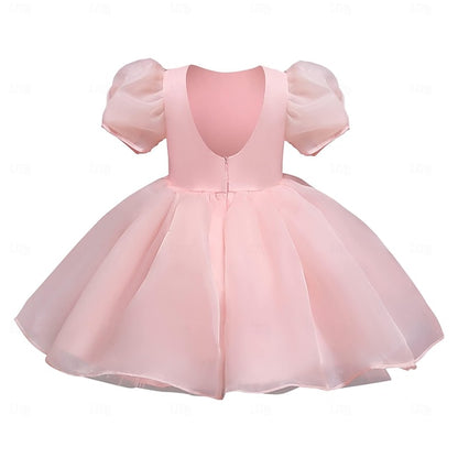 Color Party Dress Girl Girls' Solid Kids Flower