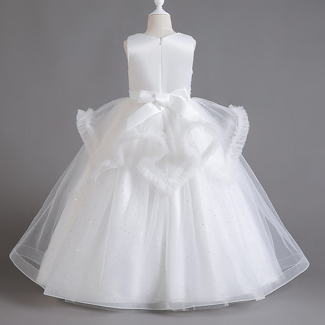 Kids Solid Sequin Dress Party Girls' Sleeveless Color